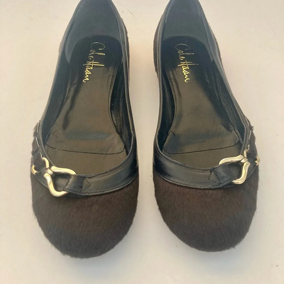 Cole Haan Chocolate Brown Pony Hair Flats Size 5.5 - Picture 7 of 7